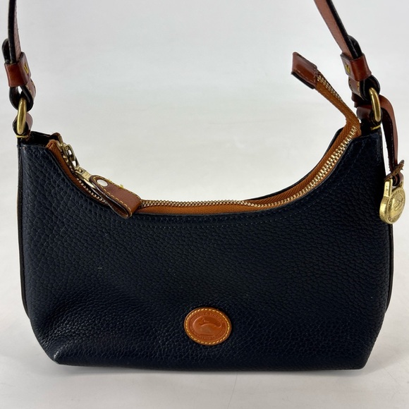 Dooney & Bourke Handbags - Dooney & Bourke Dark Navy Pebbled Leather Shoulder Bag Mini‎ Vintage -Rare